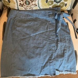 Denim Wrap Mini Skirt